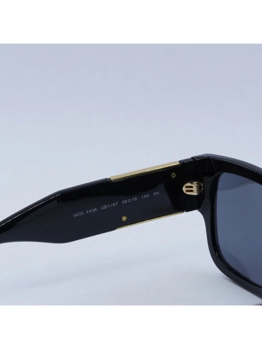Versace VE4406 GB1/87 Sunglasses Black Rectangle Frame, Grey Lenses